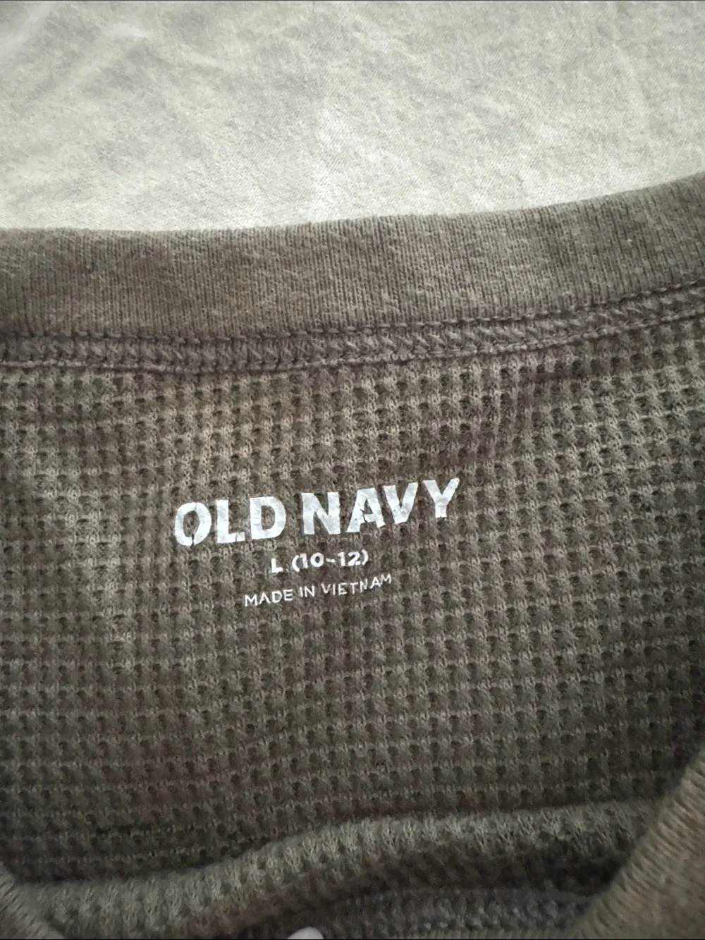 Boys Old Navy Olive and Khaki Camo Long-Sleeve Thermal Tee